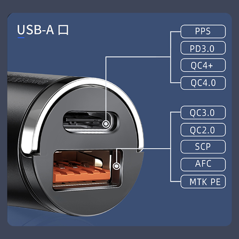 100W Mini Car Charger QC3.0 PD with Charging cable Lighter Fast Charging for Xiaomi Samsung Huawei iPhone Car USB Type C Charger