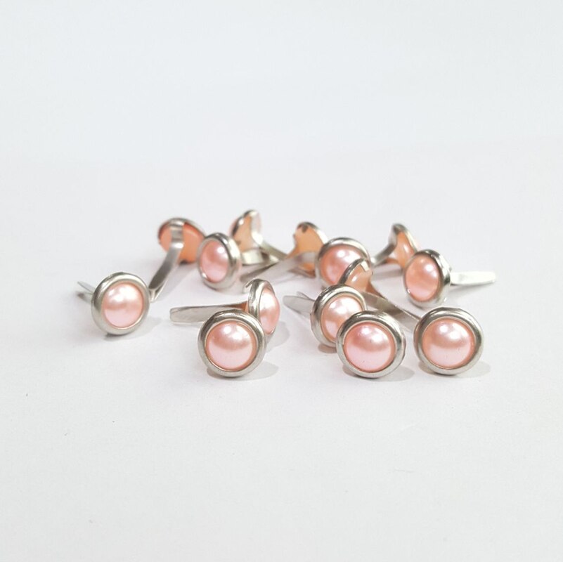 300pcs 8mm Mix Color Choose Pearl Brads for Scrapbooking Wedding Paper Crafts Invitation Cards Birthday Christmas Valentine DIY: Light pink