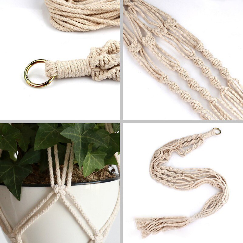 Handgemaakte Geknoopte Macrame Plant Hanger Bloem/pot Hanger voor Wanddecoratie Countyard Tuin