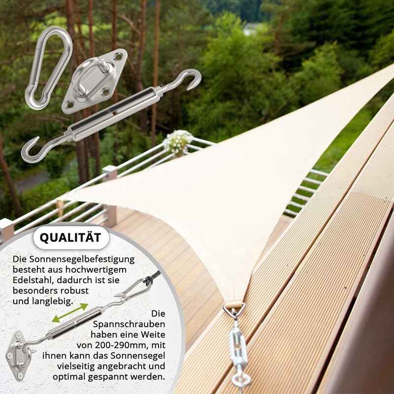 50Pcs 11 Set 5M 5mm Stainless Steel Clothesline Wire Rope Kit Square Four-corner Buckle Turnbuckle Screws