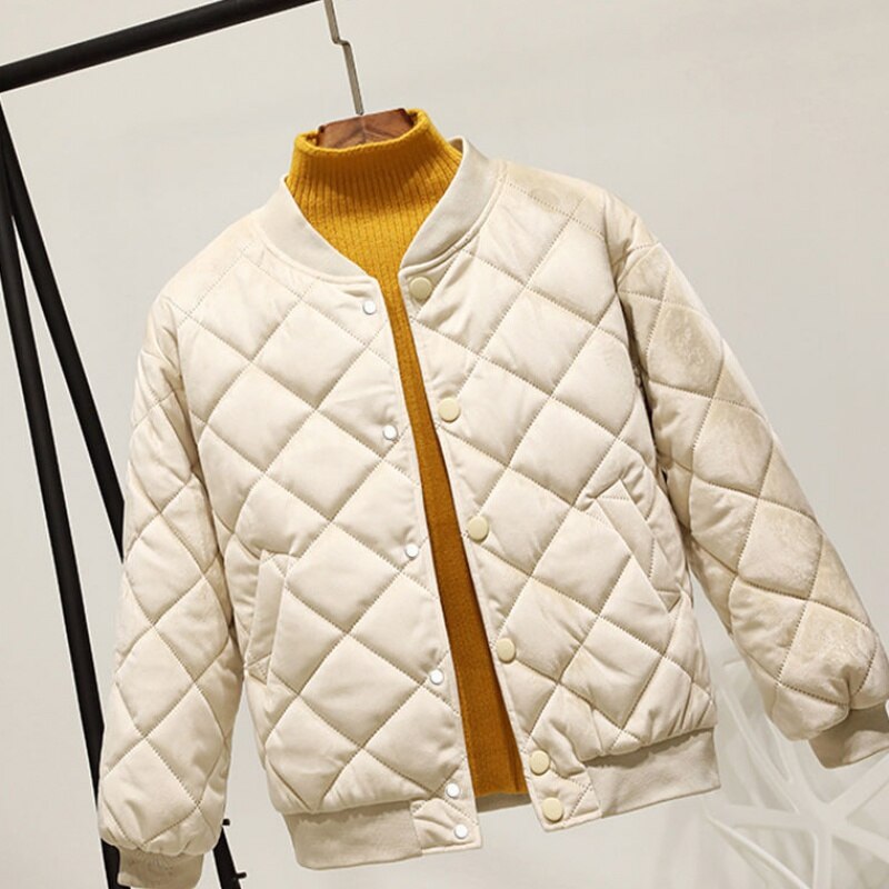Kvinnor vår och höst baseball jackor kappa dam jacka ungdom bomber jackor streetwear baseball uniform: Beige / M