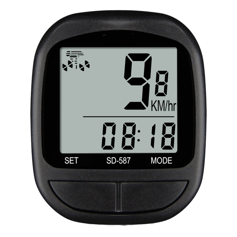Ordenador para bicicleta, velocímetro y odómetro para ciclismo de montaña, cronómetro impermeable con pantalla LCD, equipo de ciclismo: Default Title