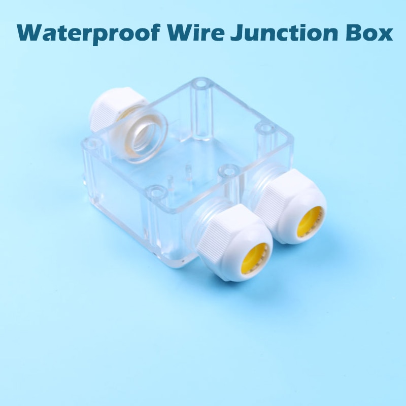 IP68 Transparent Waterproof Plastic Outdoor Cable Wire Connector Gland Electrical 3-Cable Junction Box with Terminal PC