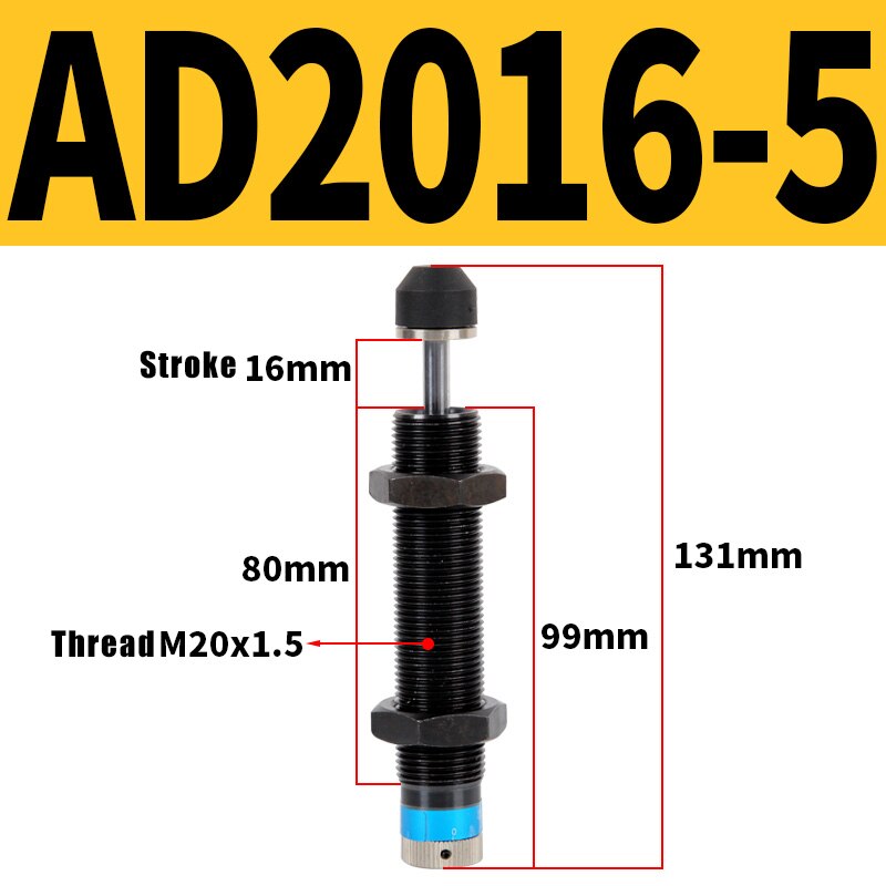 Hydraulischen Einstellbaren Stoßdämpfer AD Serie AD1425 AD2050 Öl Hydraulische Puffer für AD1410 AD1412 AD1612 AD2020 AD2525 Absorber: AD2016-5