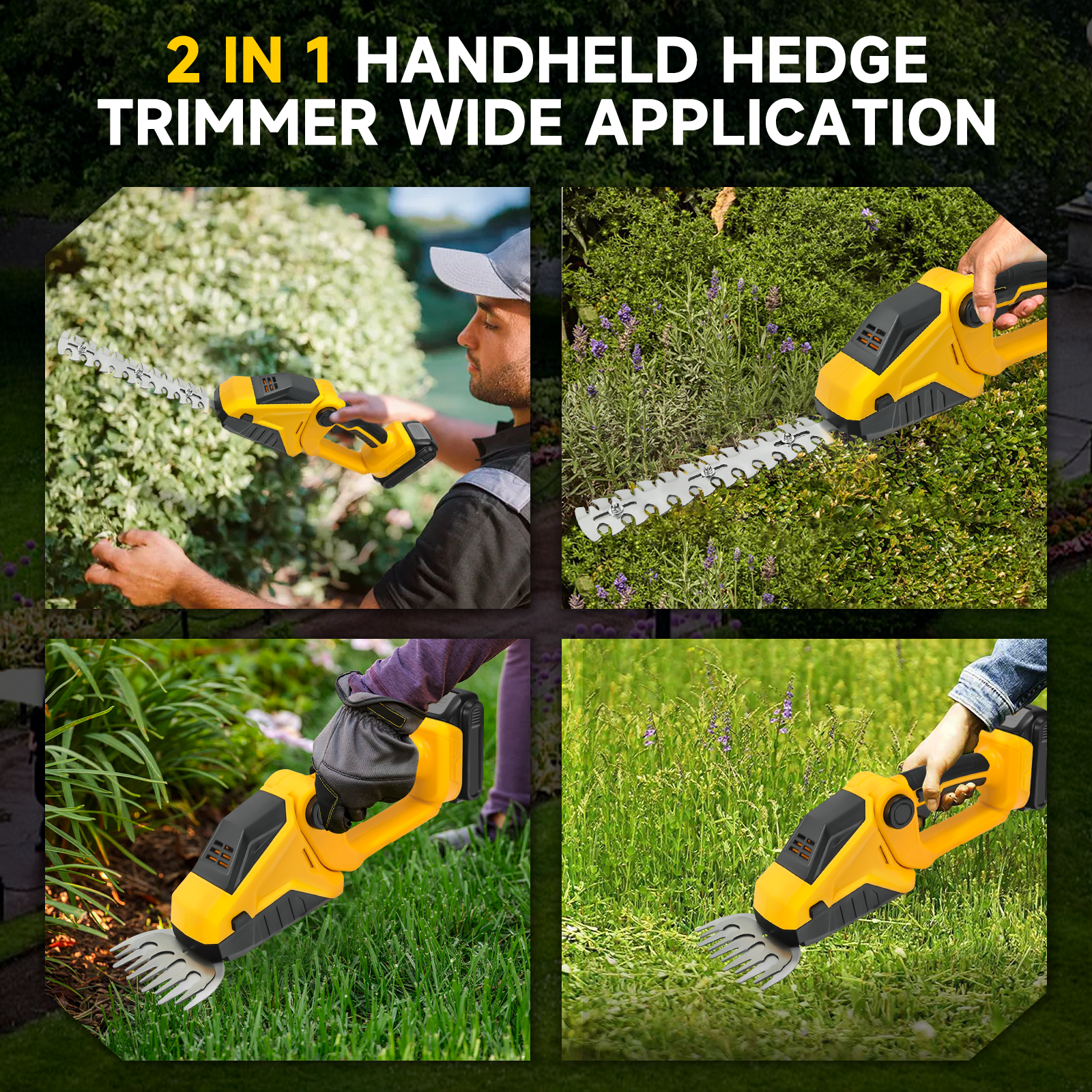 Akku-Heckenschere für Dewalt 20 V Akku, 2-in-1-Handgerät, elektrischer Heckenschere, Grasschere, Gartengerät (keine Batterie)