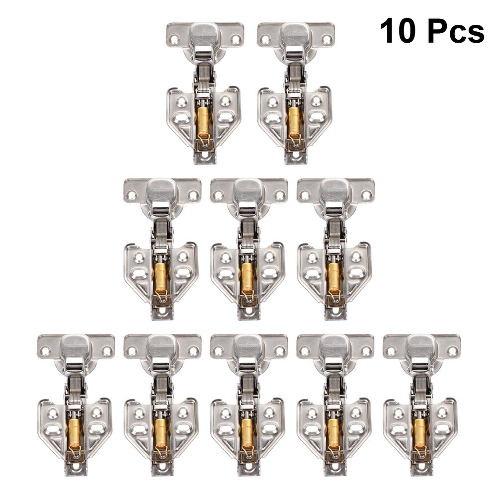 5 PCS 1.2mm Thickness Steel Face Frame Mounting Furniture Hinges Hydraulic Concealed Half Overylay Hinges with 30 PCS Screws for