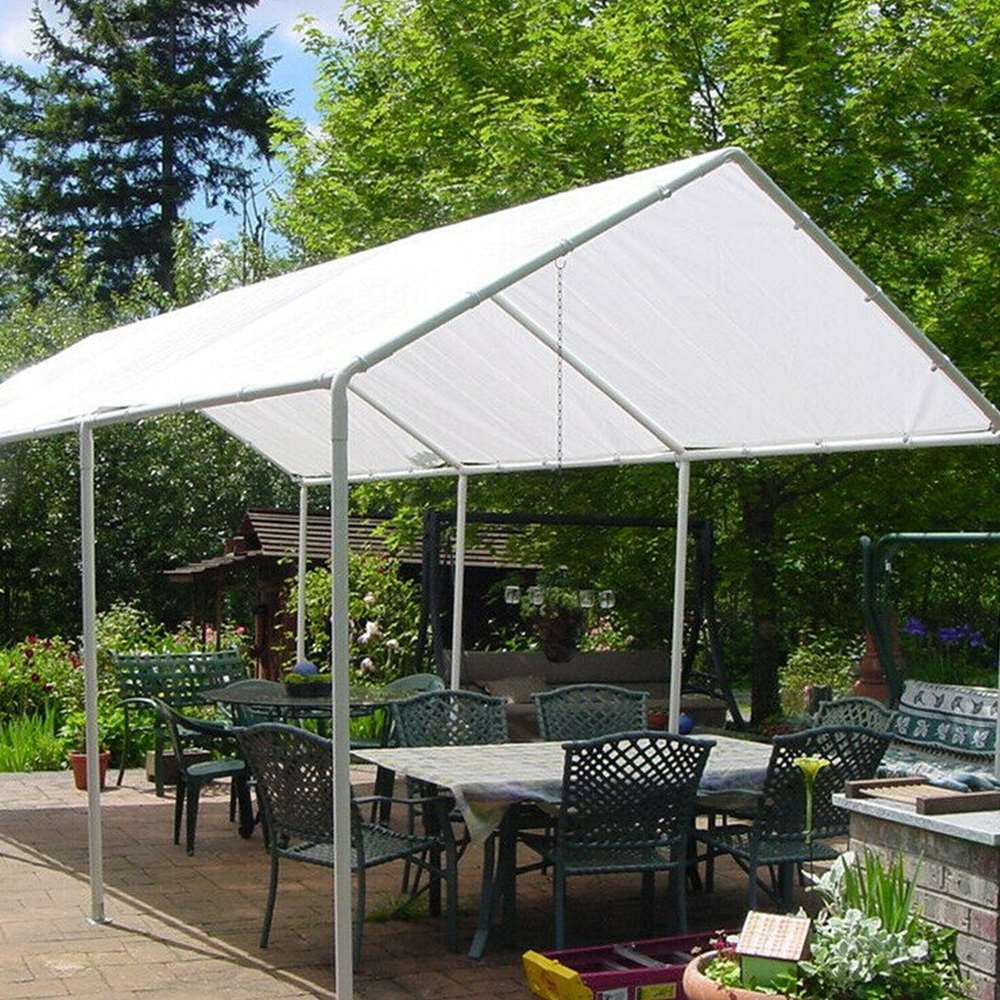 White Poly Tarp Waterproof Camping Tarps Cover Sheet Anti-UV PE Shade Boat Car Cover
