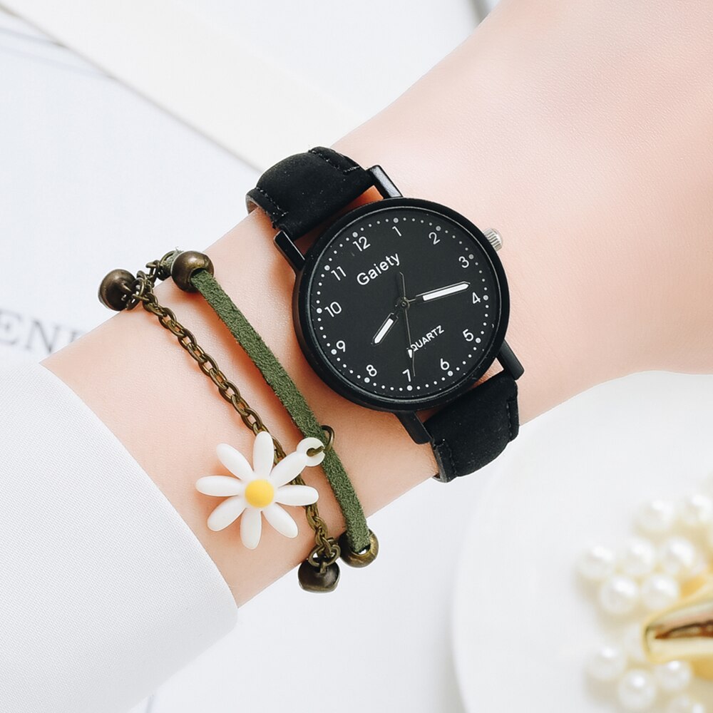 Mærke ur til kvinder enkle arabiske tal armbånd læder dame kjole kvarts ur ur til kvinder relogio feminino