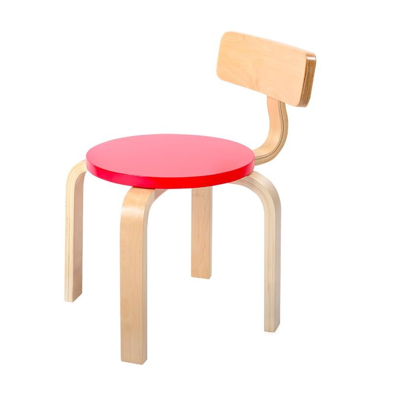 Children's Study Table and Chair Stool Solid Wood Chair Kindergarten Baby Study Table and Chair Color Stool: Color 2