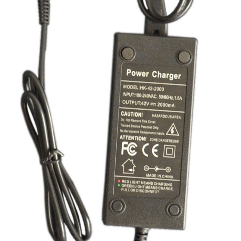 Mezelon E Scooter Ladegerät, Universal 42V 2A Ladekabel für 36V Akku