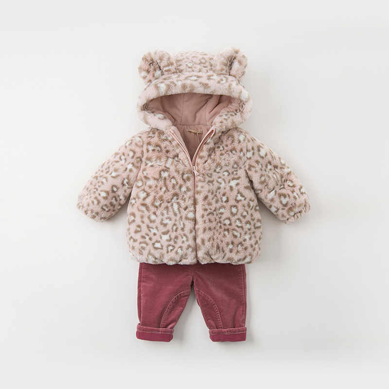 DBM11720 Abrigo con capucha estampado de invierno para bebés y niñas. Chaqueta acolchada para niños. Abrigo de para niños. Ropa de abrigo acolchada para niños.