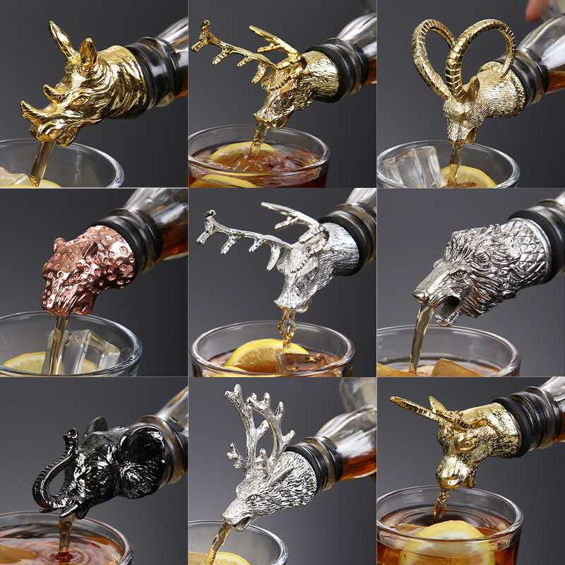 Bouchon de bouteille de vin en alliage de Zinc, tête de bête, bec d&#39;huile, accessoires de cuisine,