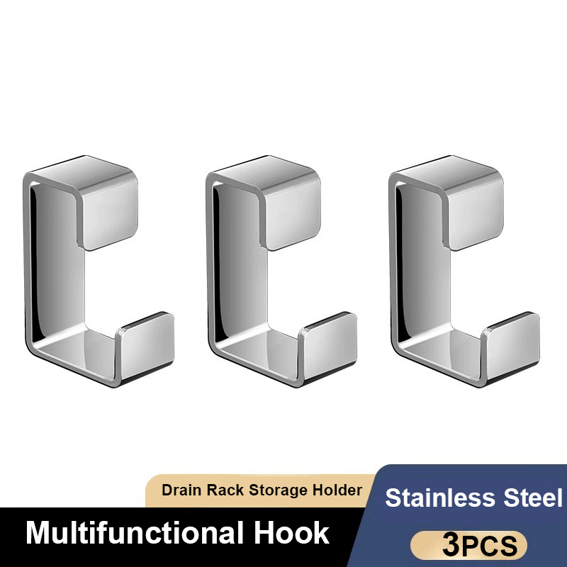 Gancho para lavabo, soporte para lavabo, gancho para estante para lavabo montado en la pared, accesorio para baño, soporte de cocina, secado de drenaje para el hogar: Gris