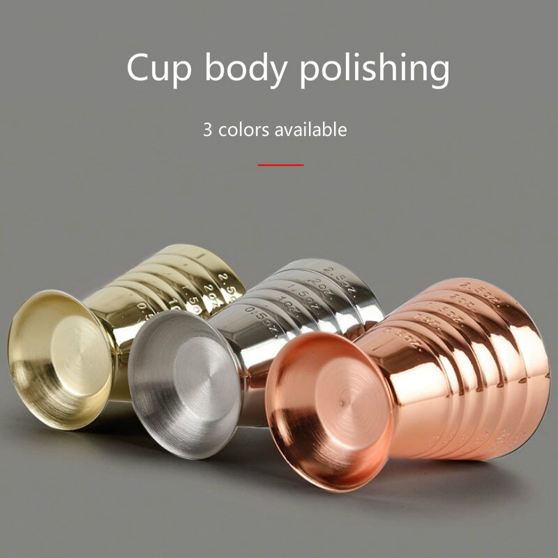 75ml magiska mätkopp 3 vågar rostfritt stål mätinstrument uns kopp jigger bar rose bartending verktyg 5 msk