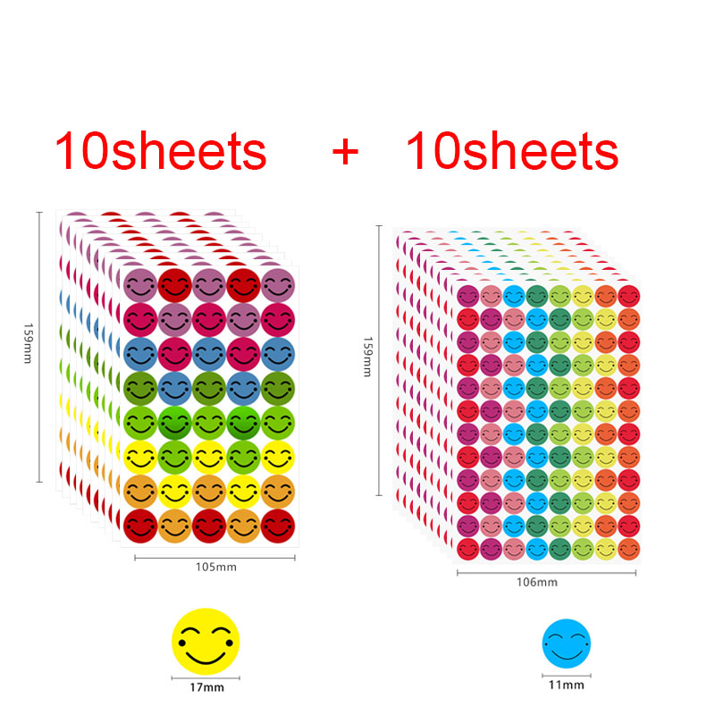 5-20sheets Kids Reward Stickers 15 Happy Smile Face Star Stickers Students Reward Chart Behavior Labels Scrapbook Crafts: Brown