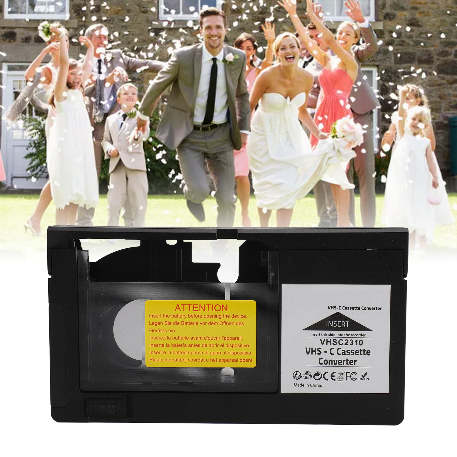 Camcorders Cassette Adapter Playback Recording Video Cassette Adaptor One Key Control for S‑VHS‑C S‑VHS Tapes