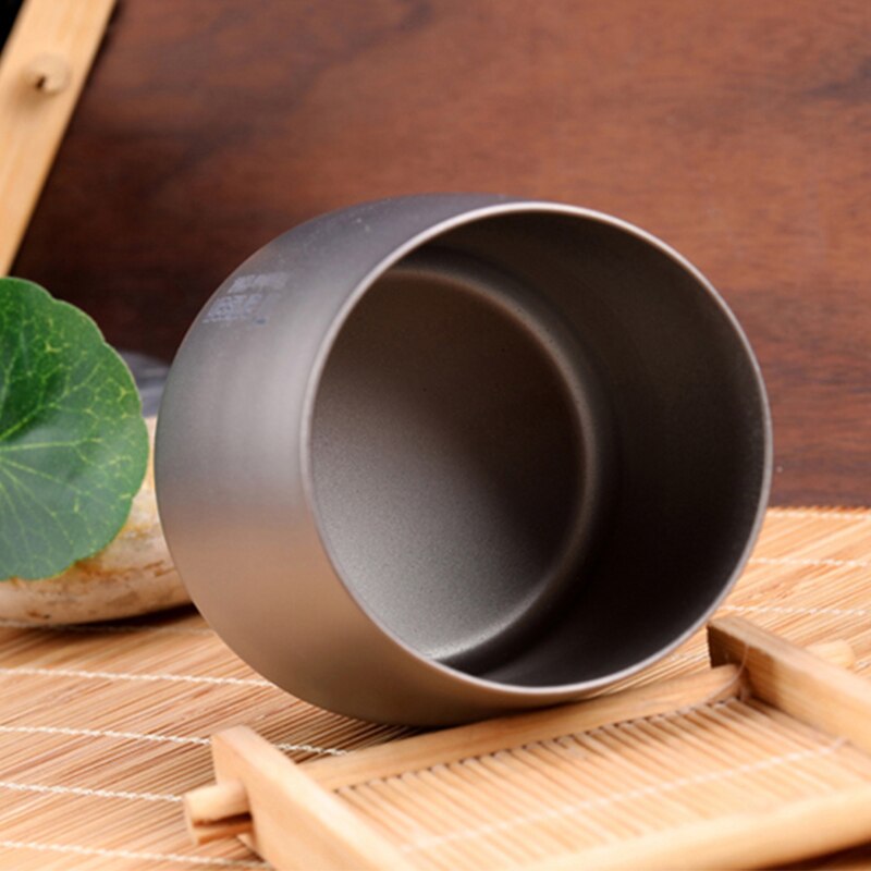 Pure Titanium Double Water Cup Japanese Style Non-flavored Tea Cup Single Master Cup Kung Fu Tea Cup 120ml Ta8731