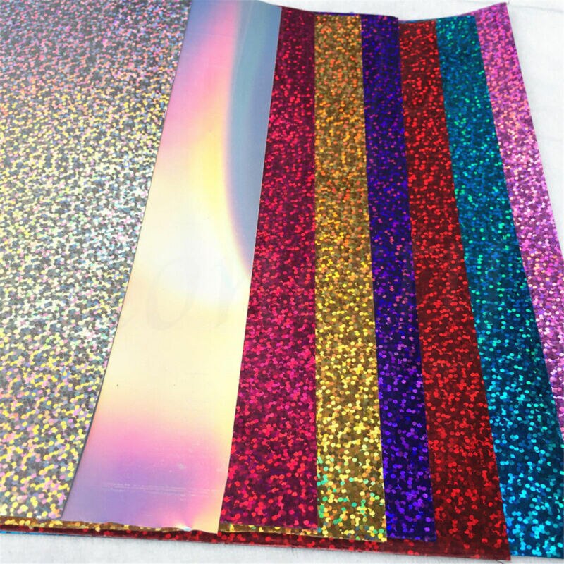 A4 Sheet Pvc Sparkle Glitter Iron-On Warmte Pers Overdracht Vinyl Film T-shirt 1/8X