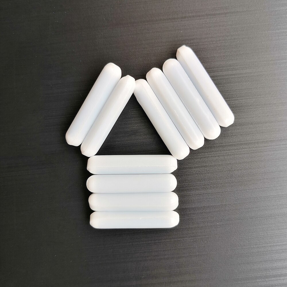 C6x30mm Laboratory Magnetic Stir Bar PTFE Plain Stirring Bars without Pivot Ring white Spinbars ,cylinder shape , 10pcs