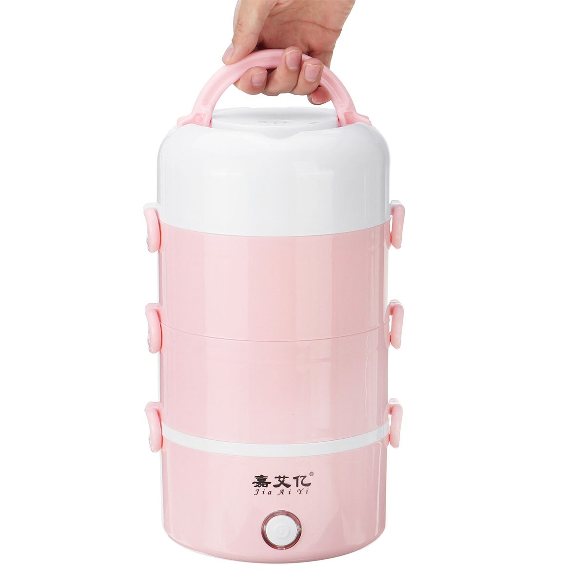 2.7L 220V Electric Lunch Box Stainless Steel Portable Rice Cooker Food Warmer Container Steamer Office Student Bento Box 4 Layer