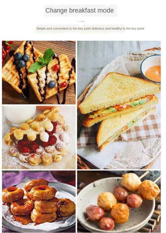 Sandwich Machine Light Breakfast Machine Multi-Function Fully Automatic Machine Household Double Side Heating Mini Bread Maker