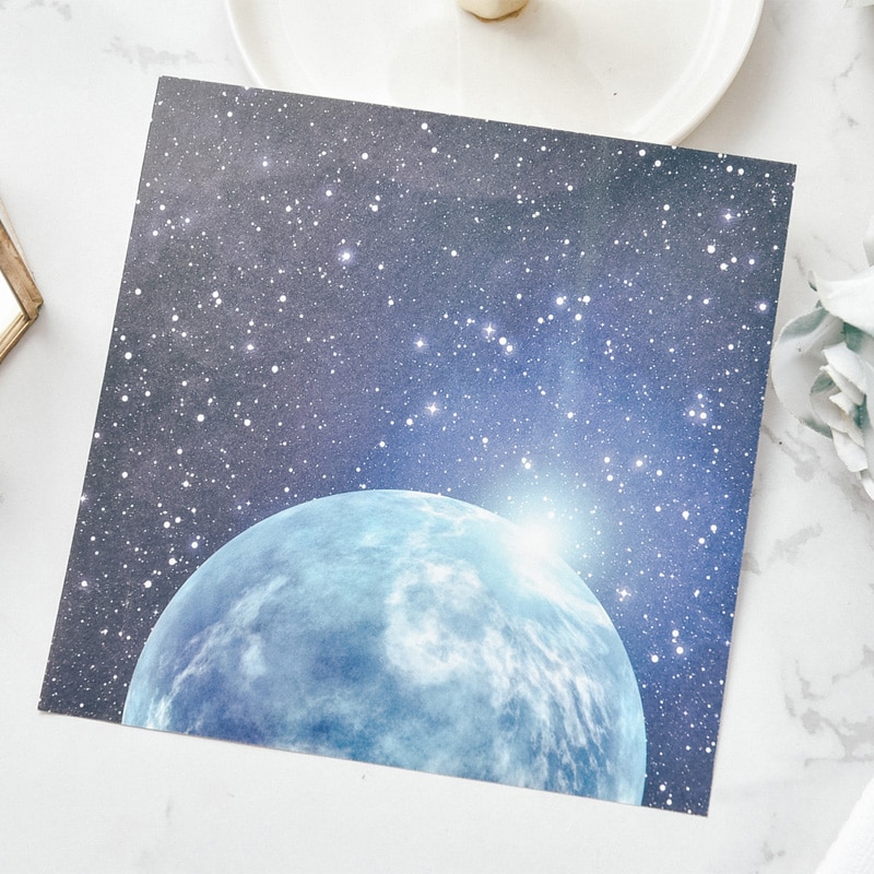 Large Size Retro Romantic Star Sky Material Background Paper Junk Journal Diary Planner Scrapbooking Decorative DIY Craft Paper