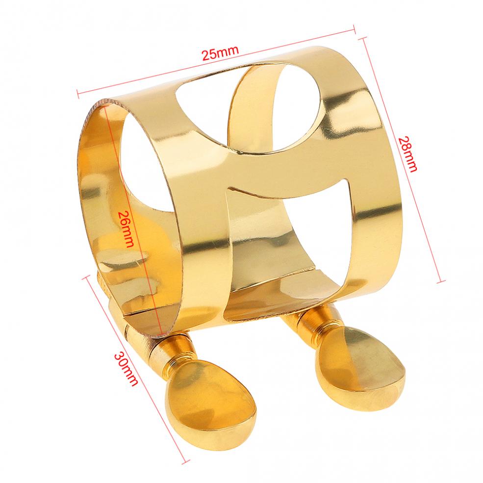 Altsaxofoon Mondstuk Ligatuur Vergulde Messing Ligatuur Fastener Voor Rubber Altsaxofoon
