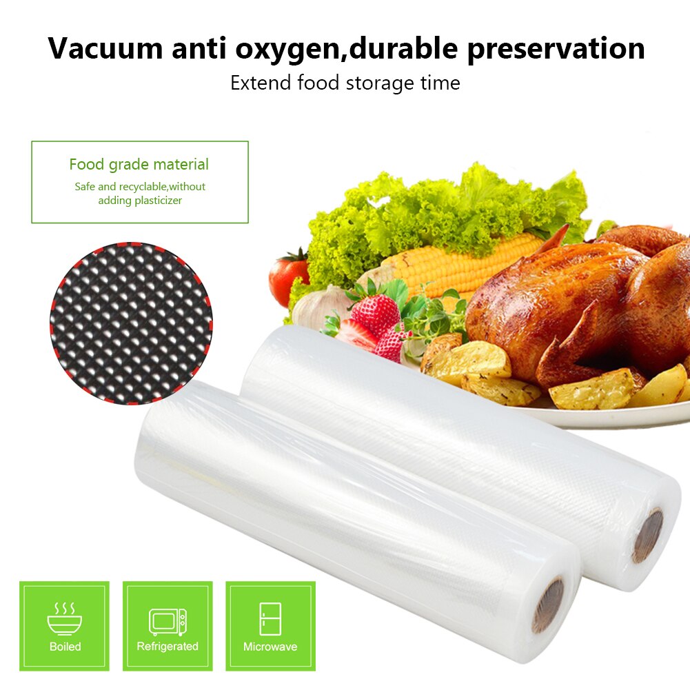 Geprägte Lebensmittel Schoner Lagerung Taschen Vakuum Versiegelung Taschen Küche Verpackung Rollen 12/15/20/25/28/30x50cm BPA FREI