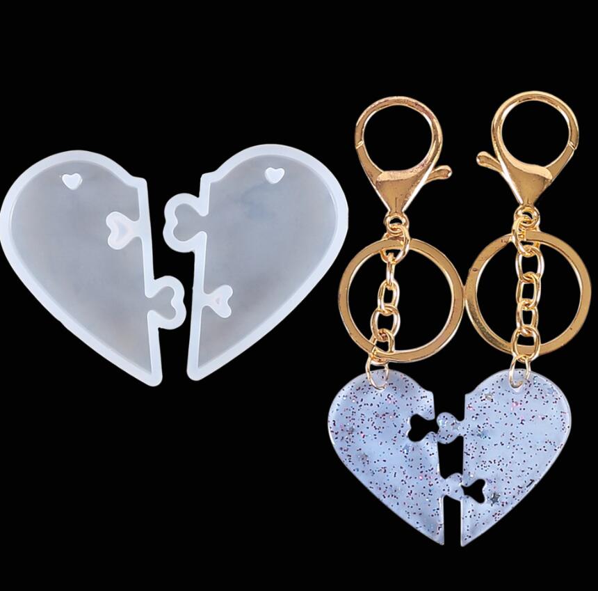 DIY Pendants Silicone Mold Heart Shaped Keychain Epoxy Resin Molds For Jewelry Making Tools Handmade Craft