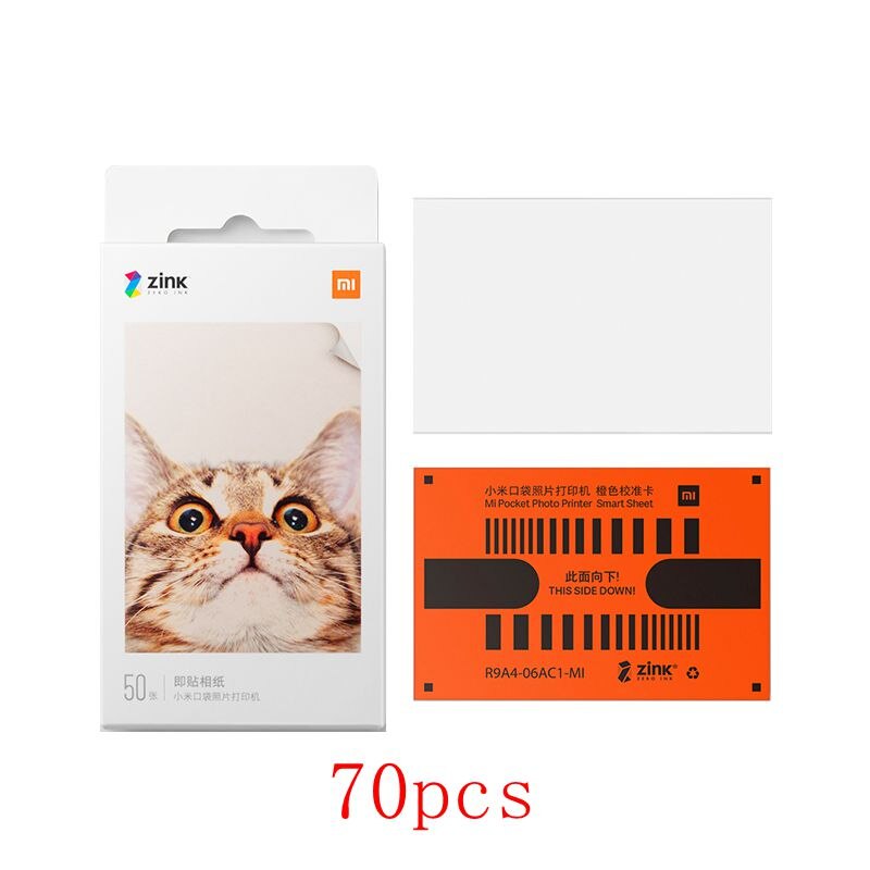 Xiaomi zink pocket printer papper självhäftande foto färgtryck 3- tum mini pocket fotoskrivare snabb: 70 st
