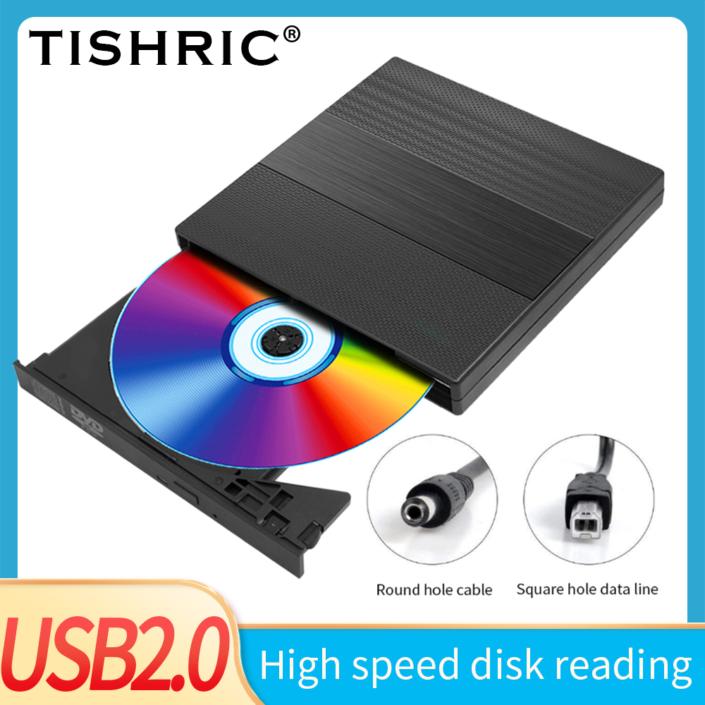 TISHRIC USB Externes DVD-Laufwerk CD-Player Leser DVD-ROM CD-ROM USB3.0/USB2.0/Typ C Externer DVD-Player für PC-Desktop-Computer: Silber