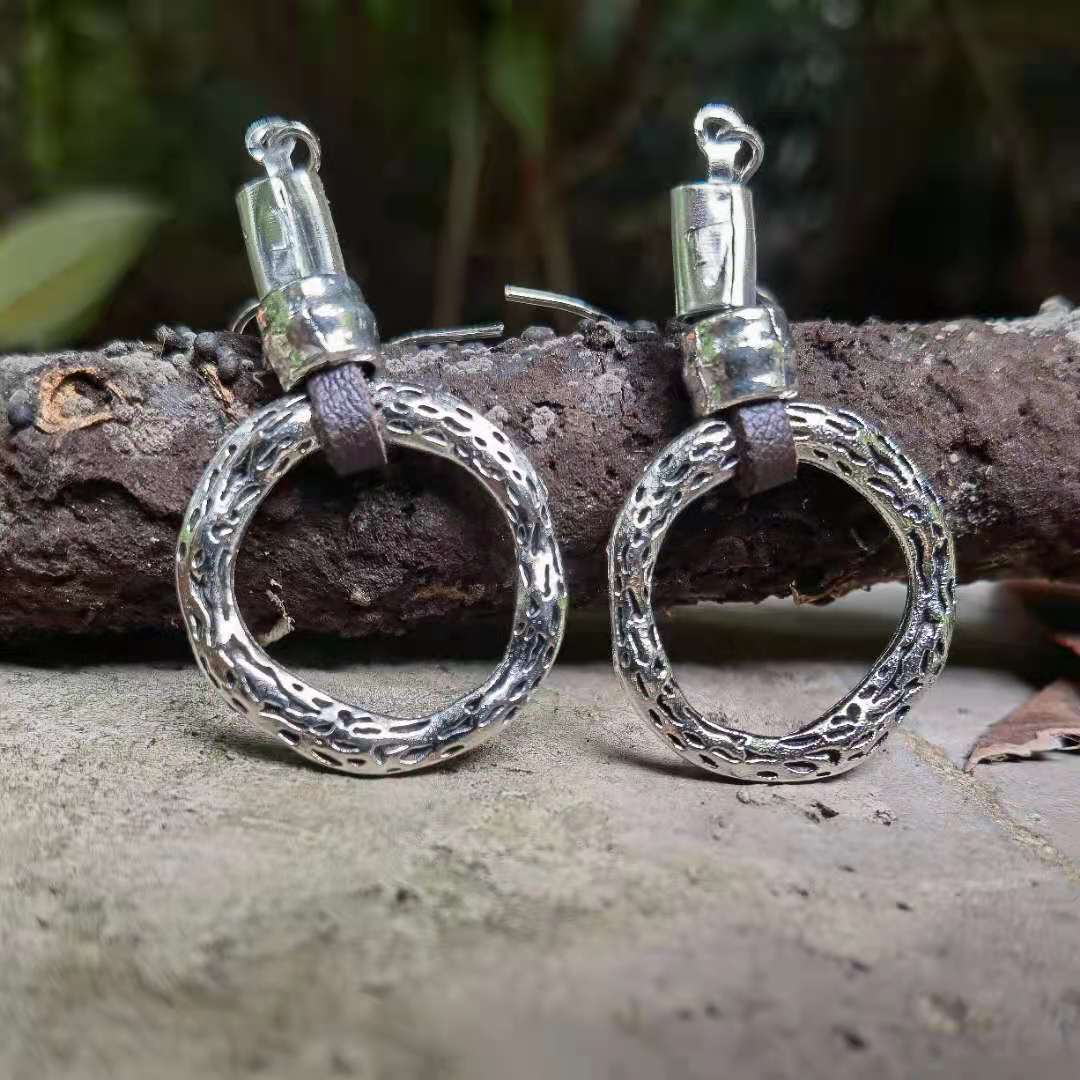 Pendientes de cuero grandes, pendientes de cuero con Concha en espiral, pendientes bohemios