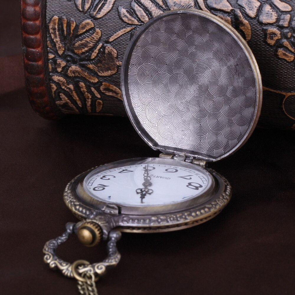 Brons Fob Horloge Antieke Vintage Kroon Zakhorloge Ketting met Ketting Klok