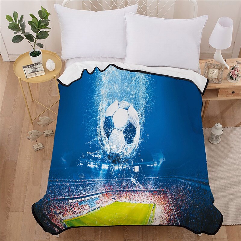 3D Sport Bal Cool Dekens Basketbal Voetbal Baseball Gitaar Flanel Bed Sofa Gooi Dekens Voor Tiener Jongens Beddengoed