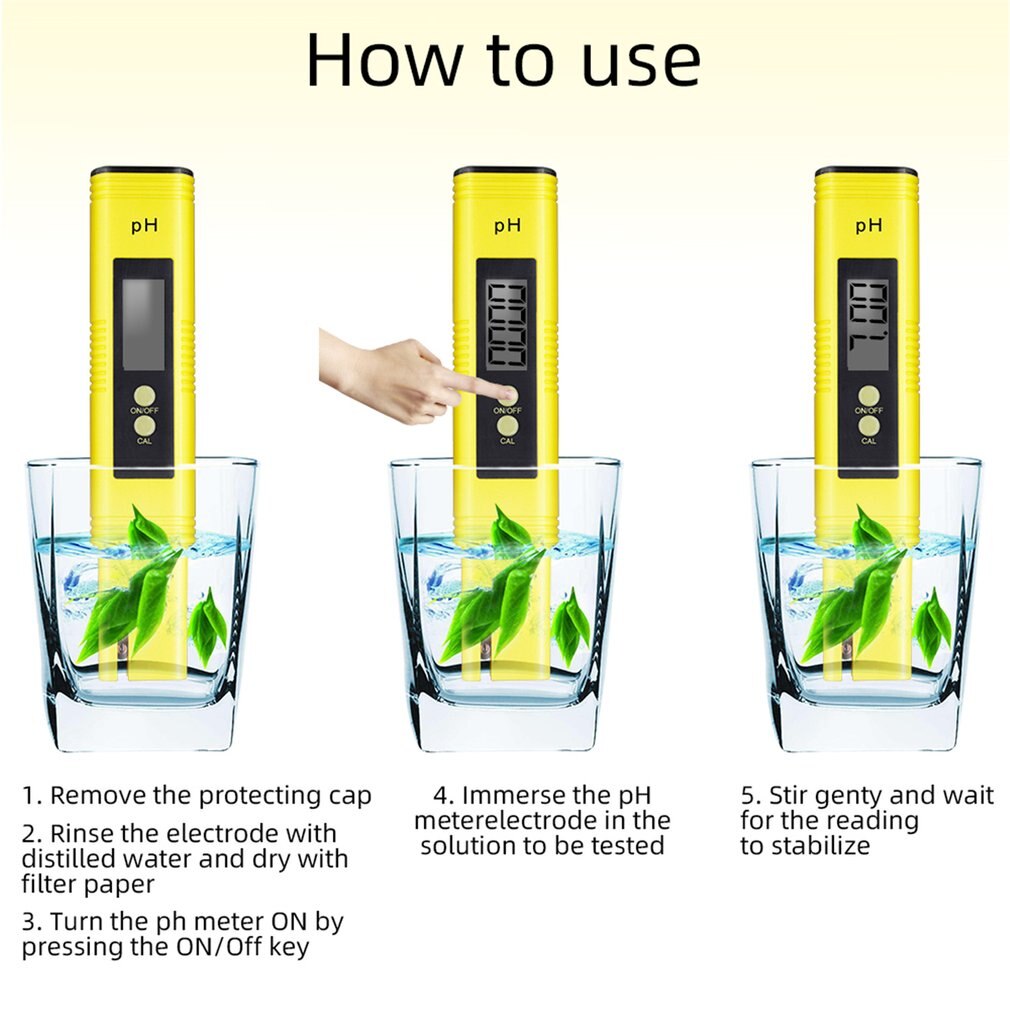 0.01 Digital PH Meter Tester Pocket Size PH Tester Large LCD Display / for Water , Food, Aquarium, Pool Hydroponics /