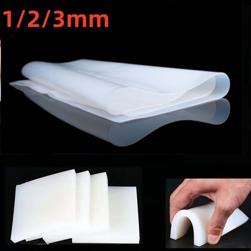 Weiße Silikondichtung, transparente matt, Harzpolster, 1 mm, 2 mm, 3 mm, hohe Temperatur, kein eigenartiger Geruch, Widerstand, Silikonkautschukplatte
