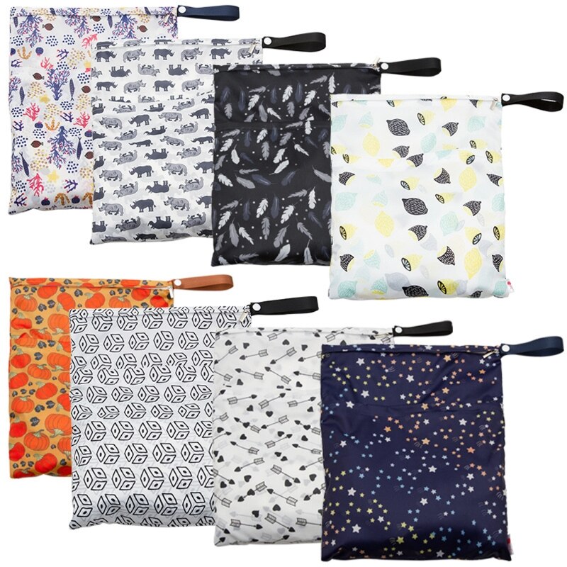PUL – sac à couches réutilisable et étanche, pochette imprimée, sac sec et humide de voyage, 29x36cm