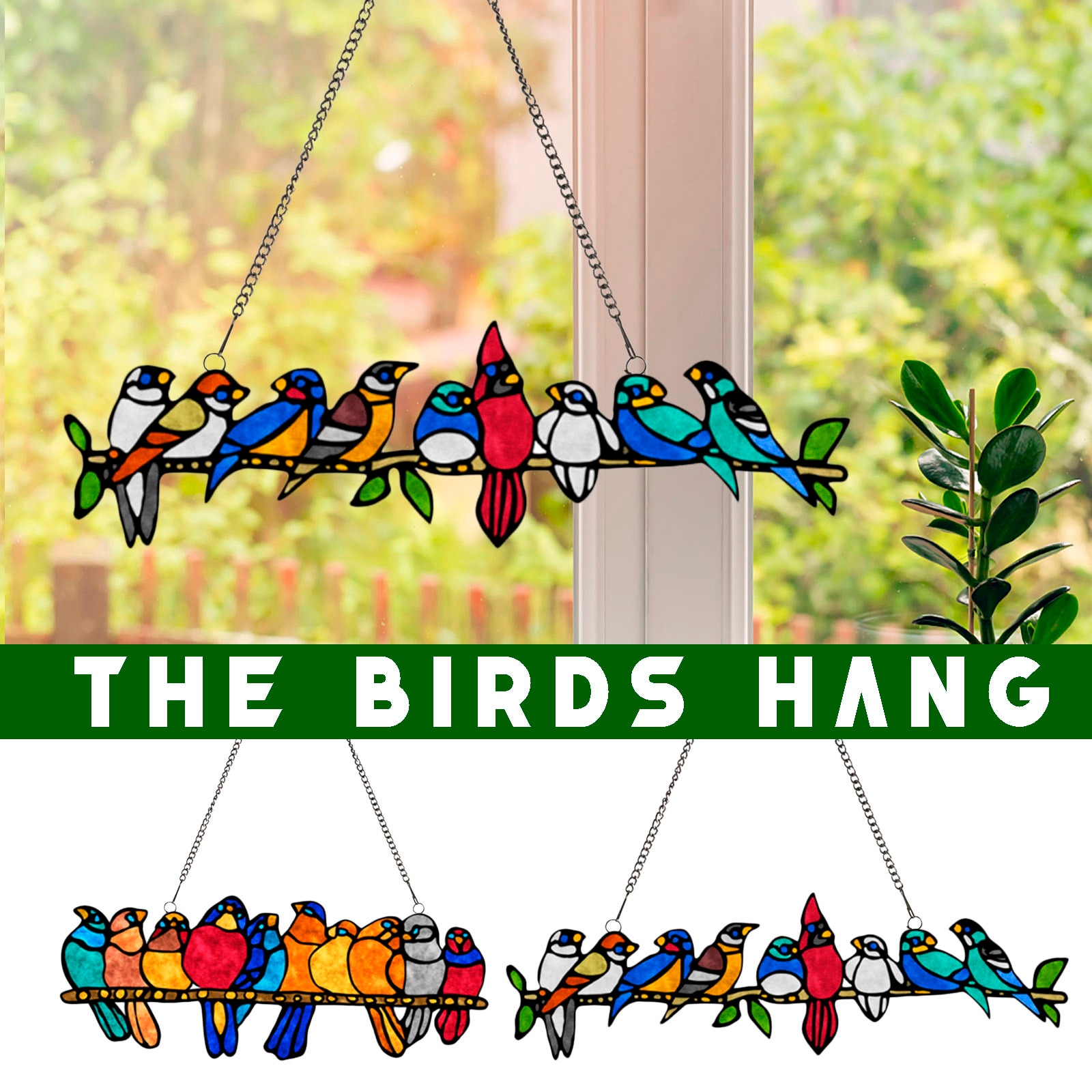 30 # Vogel Soorten Stained Hanger Venster Opknoping Suncatcher Acryl Vogels Opknoping Decoratie Ambachten Stained Glass Window Panelen