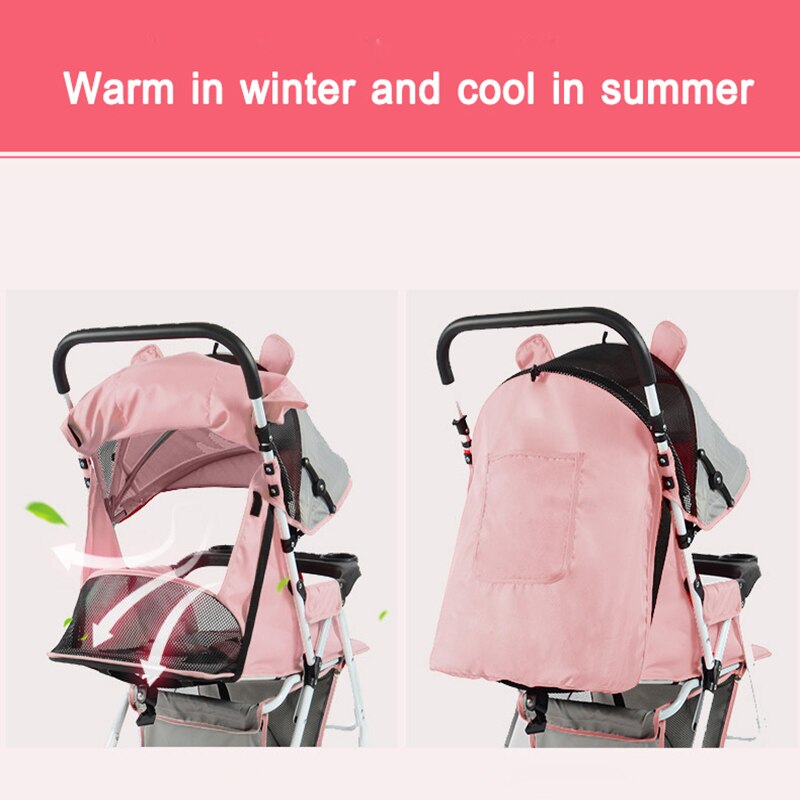 Foldable Baby Stroller Folding Pushchairs Lightweight Wheeled The Pram Portable Children's Trolley Adjustable Toddler Carriage