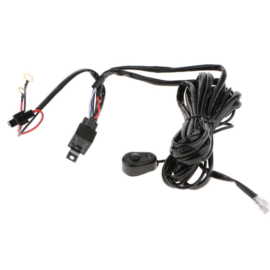 LED Light Bar Wiring Harness Kit 40A Heavy Duty 12V On-off Switch Power Relay Fuse LED Work Light Bar