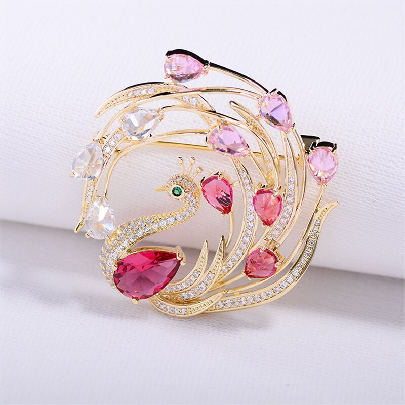 Vintage ▾ Fenice Spilla di Strass Spille Distintivo Bella Colorato di Cristallo di Zircon Spille per Le Donne Spille s Regalo Di Natale Broche Femme