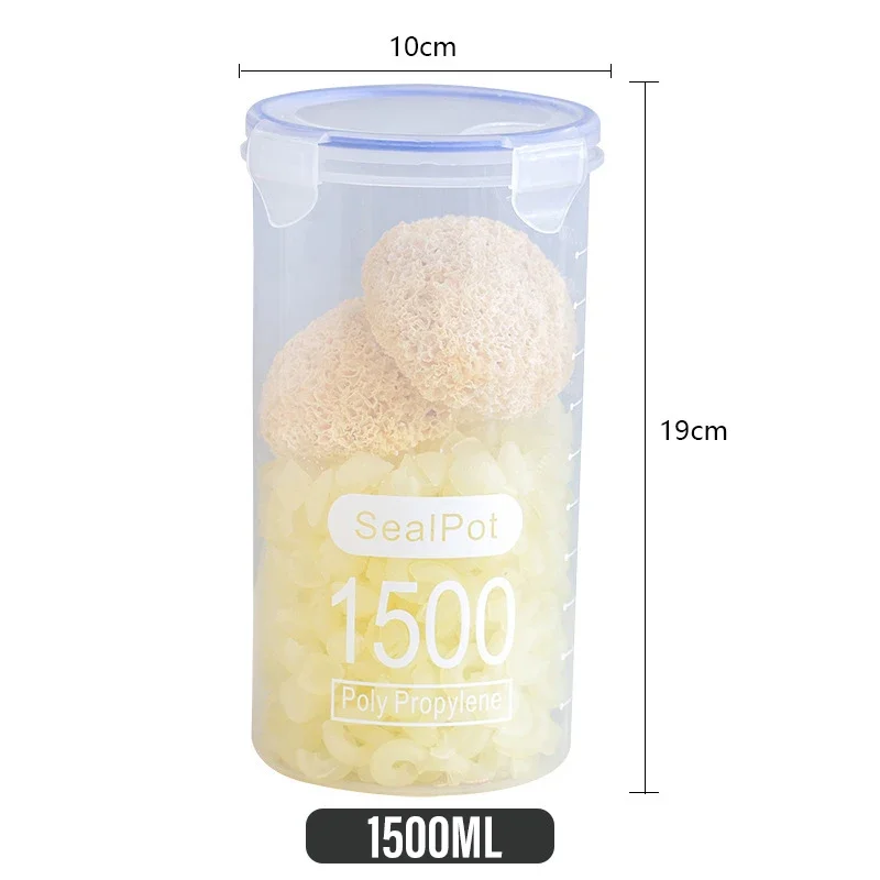 Botes de almacenamiento de alimentos de cocina con escala, organizador multigrano, tarro sellado, lata de plástico a prueba de humedad, tanque de almacenamiento hermético: Caqui oscuro