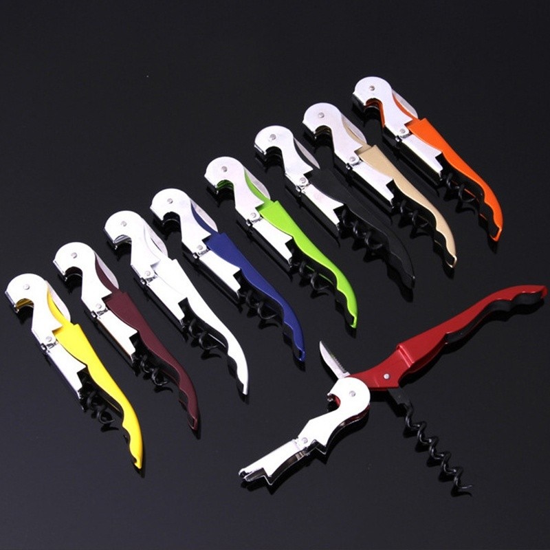 1pc Portable Wine Screw Corkscrew Opener Handle Multifunction Wine Champagne Bottle Cap Opener Bar Kitchen Tools