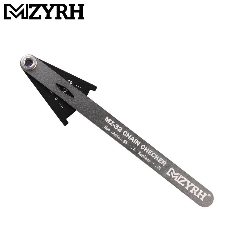 MZYRH-comprobador de cadena de bicicleta, herramienta indicadora de desgaste de cadena de bicicleta, medidor de cadenas multifuncional, medición para bicicleta de carretera y montaña: Titanium
