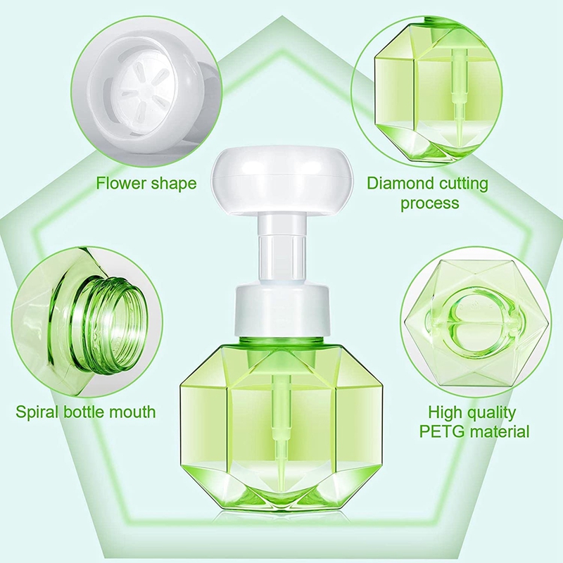 Practical Flower Shaped Foaming Soap Dispenser With Flower Shape Bubble Foaming Dispenser Refillable Foam Dispenser Bottle
