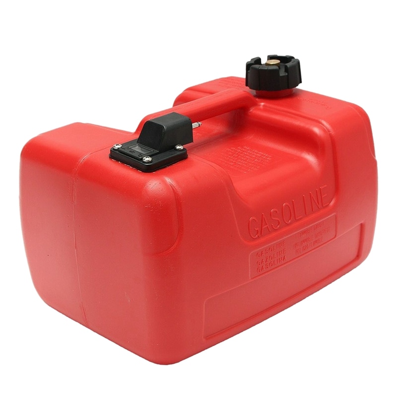 12L Boat Yacht Engine Marine Outboard Fuel Tank Oil Box Portable with Connector Red Plastic Anti-Static Corrosion-Resistant: Default Title