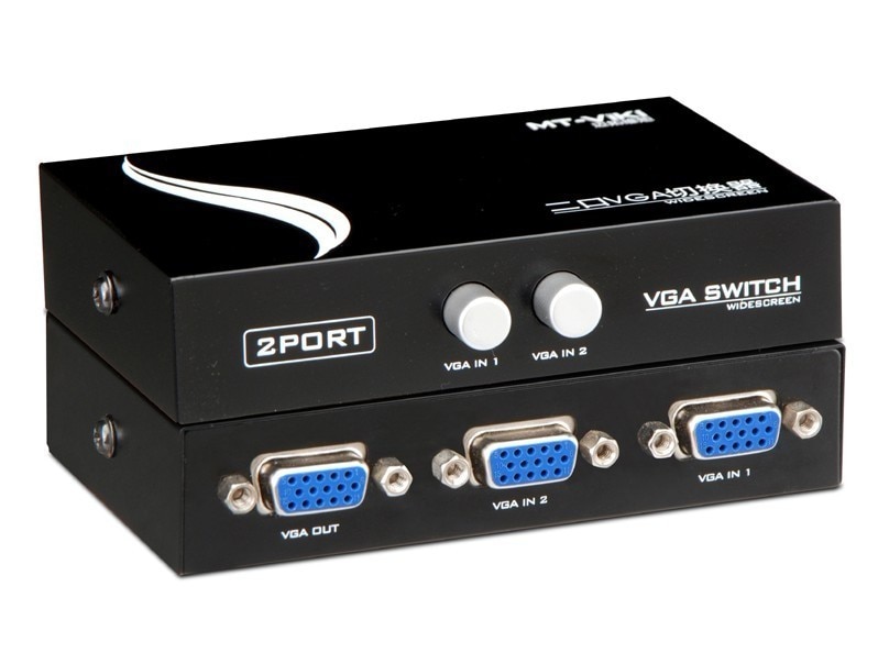 2 Port Mini VGA Switcher Manual VGA Switch twee hosts een monitor PC Video Sharing KVM controller
