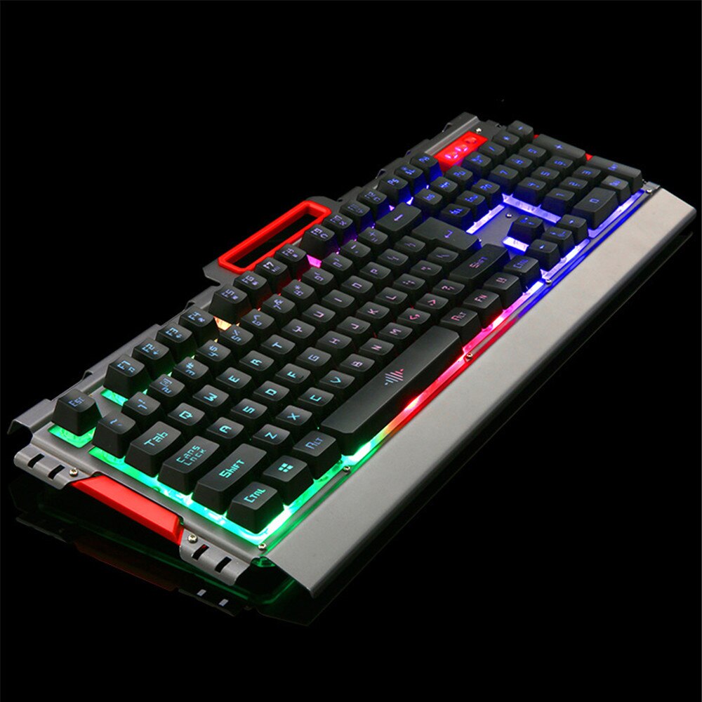 Ergonomics Gaming Keyboard Mouse Combo Cool Backlit USB Wired Keyboard 3200DPI Optical Mouse Suit for ASUS Acer HP Lenovo