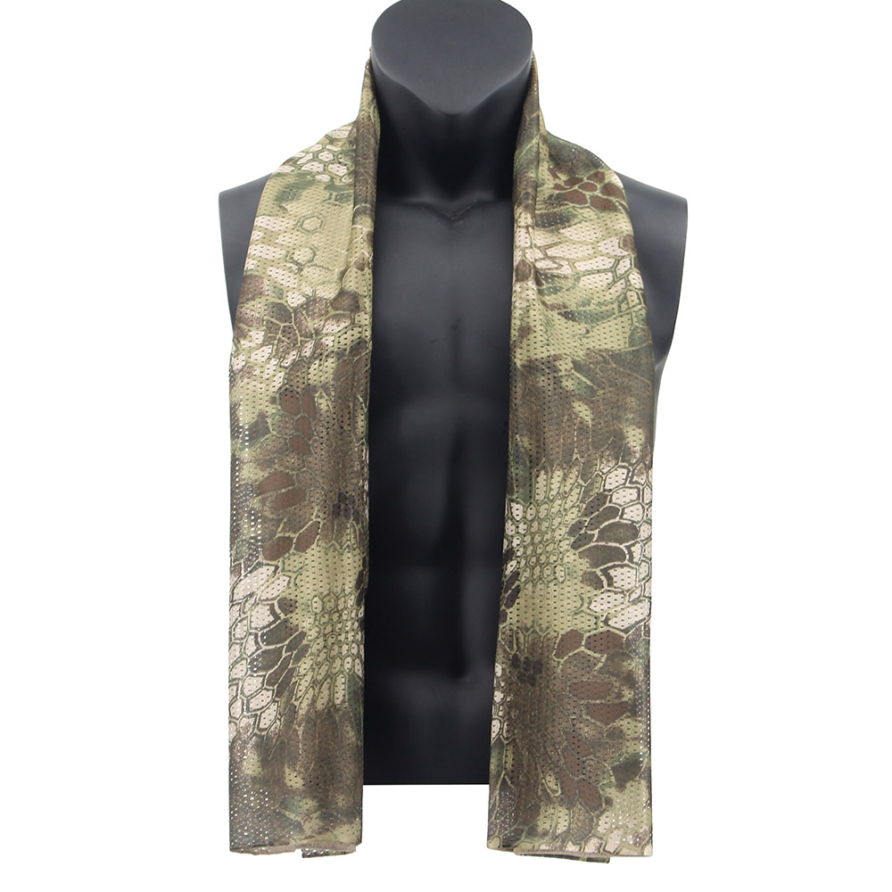 Jagd Gittergewebe Atmungsaktive Schal 165*48 cm Taktische Bandana Spezielle Bedienungen Tarnung Gesicht Handtuch Gewehr Tarnung Netz: Kakifarbig