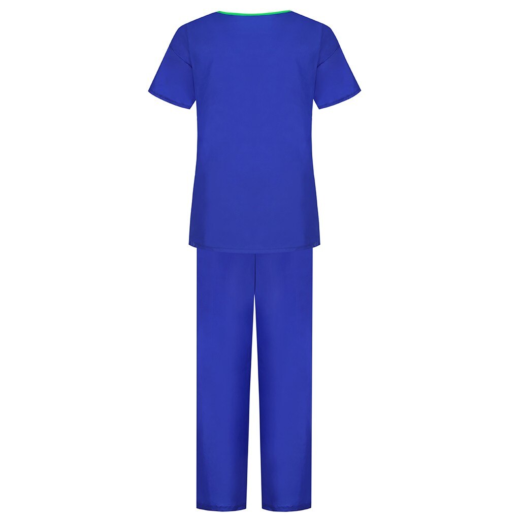 Nurse Uniform Set Women Short Sleeve V-neck Tops+pants Nursing Working Uniform Set Suit Dentista T Shirt Women Scrubs Women